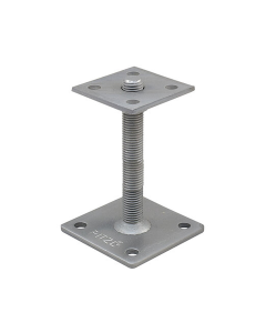 Pitzl paaldrager M20, lengte 150mm met onderplaat 100x100x6mm en losse bovenplaat 80x80x5
