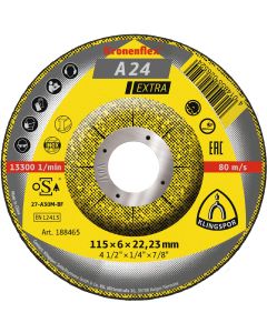 Klingspor - A 24 Extra - afbraamschijven - 115 x 6 x 22.23mm - gekromd