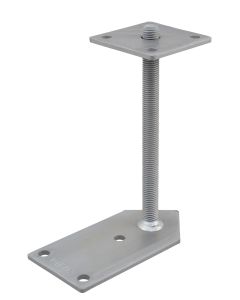 Pitzl - Verstelbare paaldrager - M20 draadeind - lengte 250 mm - met onderplaat met hoek 2x45°