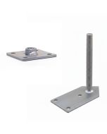 Pitzl paaldrager M24,lengte 250mm met onderplaat 200x100x6mm, 1 zijde 2x45° en bovenplaat 100x100x6 met vastgelaste moer